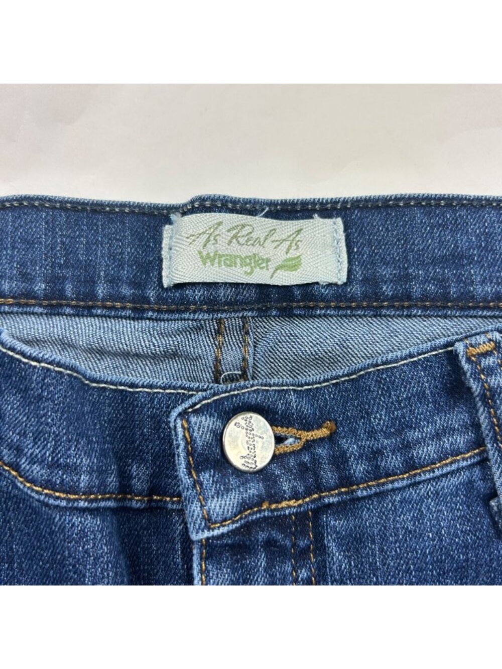 LONG Wrangler Dark Wash Denim Bootcut Jeans 10 - Picture 3 of 6